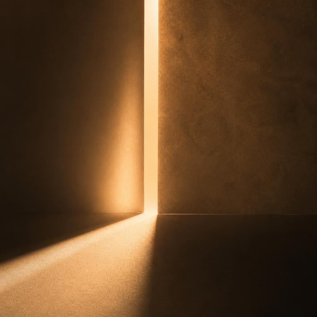Lumière douce traversant une ouverture, symbole de clarté et de révélation